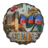 Round "Azerbaijan" Magnet | Souvenir with Maiden Tower and Flame Towers