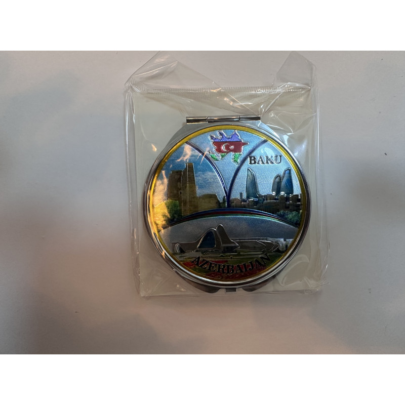 Round Mirror "Baku" with City Views | Souvenirs for Girls